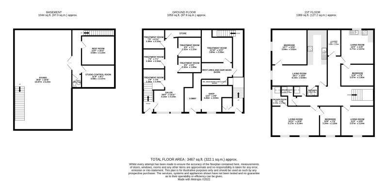 Floorplan for Ripponden Road 627a, 627b and 629a, Oldham, Greater Manchester