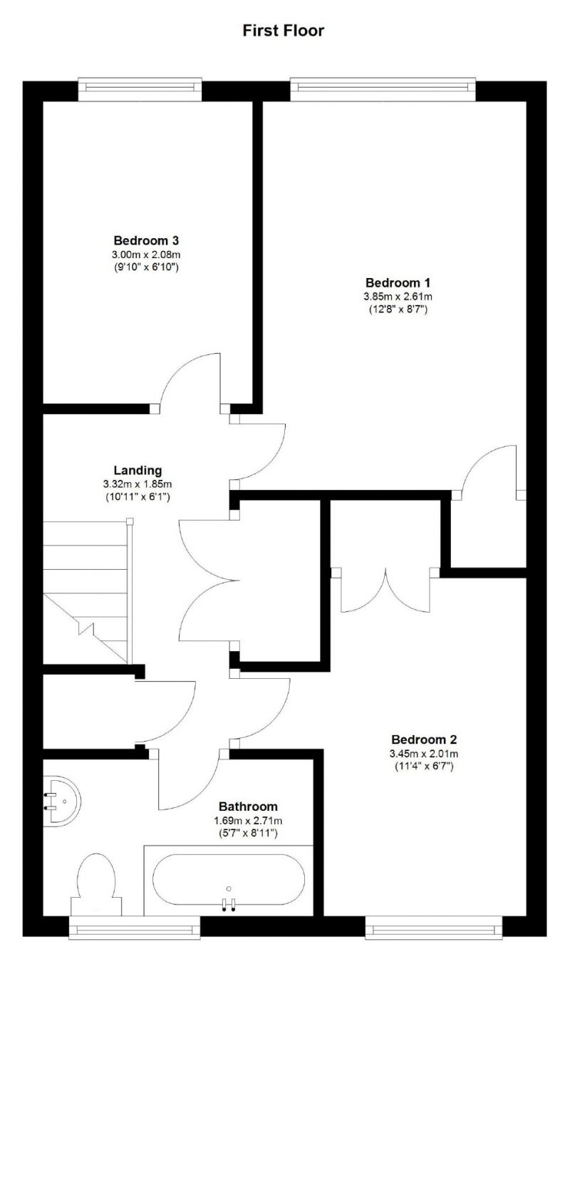 Floorplan for Victoria Close, Shaw Heath, Stockport