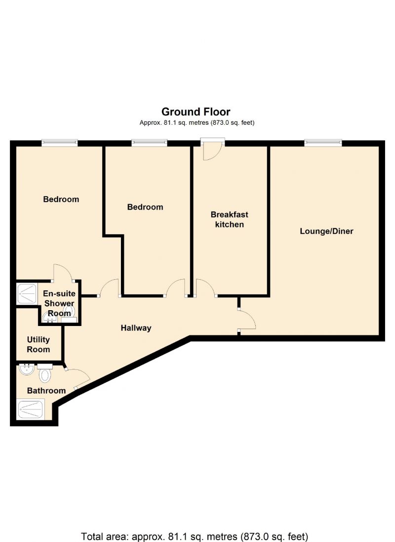 Floorplan for Kinderlee Way, Chisworth, Glossop