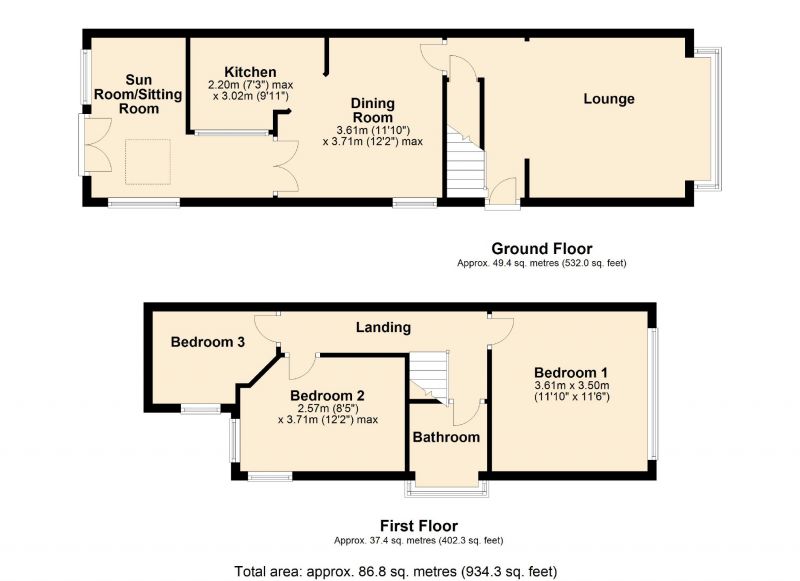 Floorplan for Woodville Grove, Reddish, Stockport