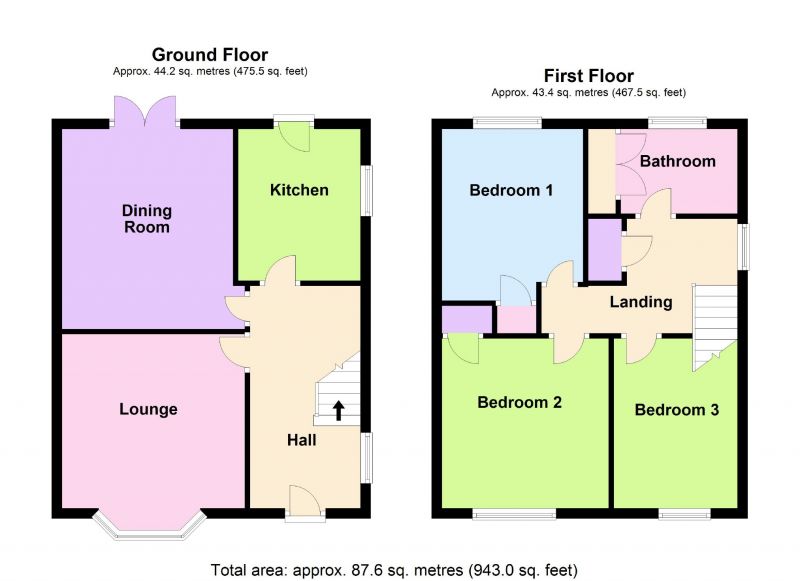 Floorplan for Oaktree Close, Offerton, Stockport