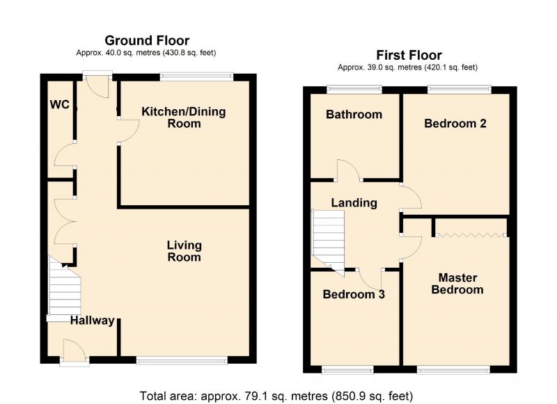 Floorplan for Grange Close, Hyde