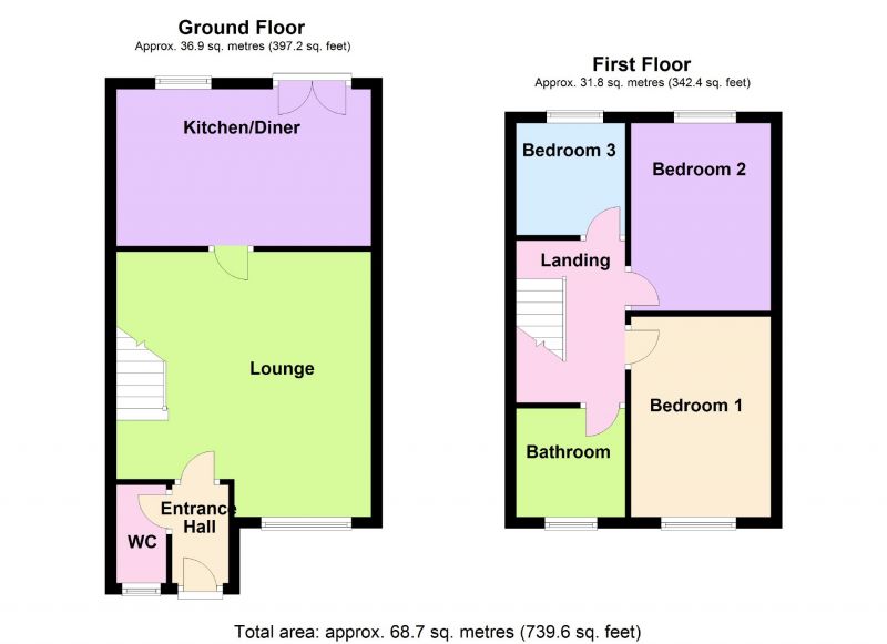 Floorplan for Beekeeper Close, Offerton, Stockport