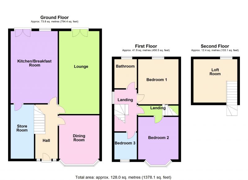 Floorplan for Bideford Road, Offerton, Stockport