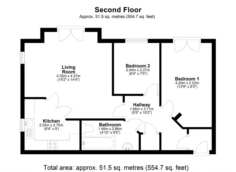 Floorplan for Chelburn Court, Shaw Heath, Stockport