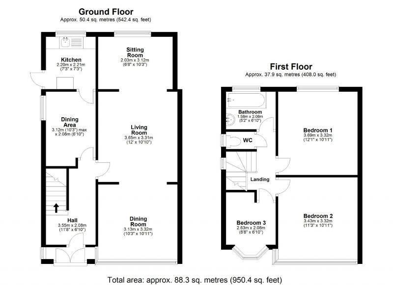 Floorplan for Dorrington Road, Cheadle Heath, Stockport