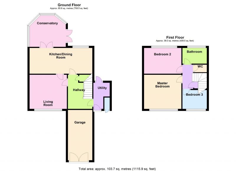 Floorplan for Briarley Gardens, Woodley, Stockport