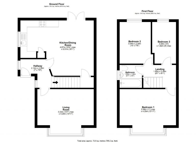 Floorplan for Ash Street, Cheadle Heath, Stockport