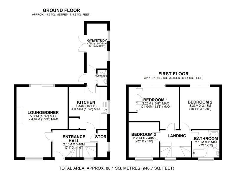 Floorplan for Lawrence Avenue, Moulton, Cheshire