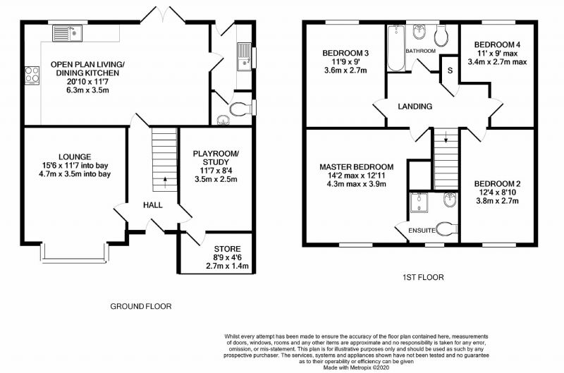 Floorplan for Clive Way, Middlewich, Cheshire