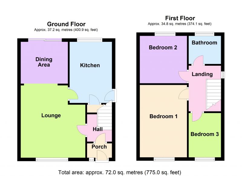 Floorplan for Minsmere Walks, Offerton, Stockport