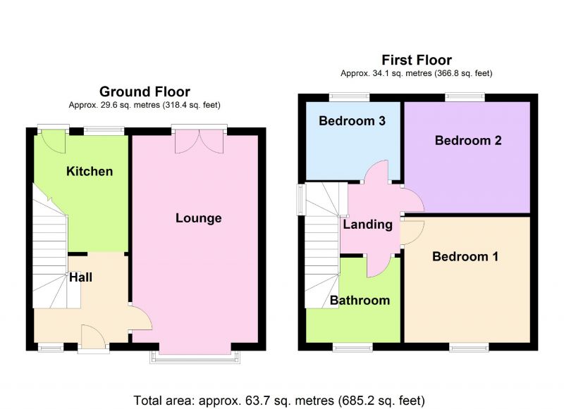 Floorplan for Bossington Close, Offerton, Stockport