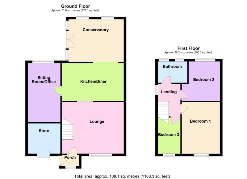 Floorplan for Hollymount Gardens, Offerton, Stockport