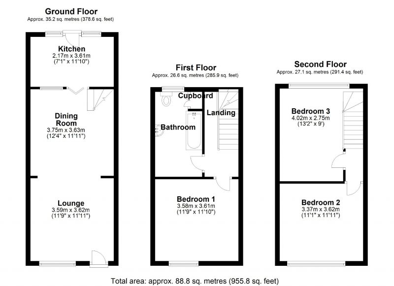 Floorplan for Peel Street, Macclesfield, Cheshire