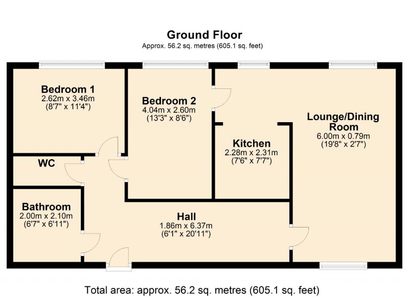 Floorplan for Flat 65 Thorne House Wilmslow Road, Withington, Manchester