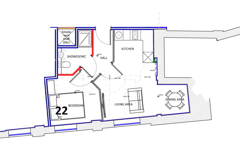 Floorplan for Wellington Road South Apartment 22 Douro House, Stockport, Greater Manchester