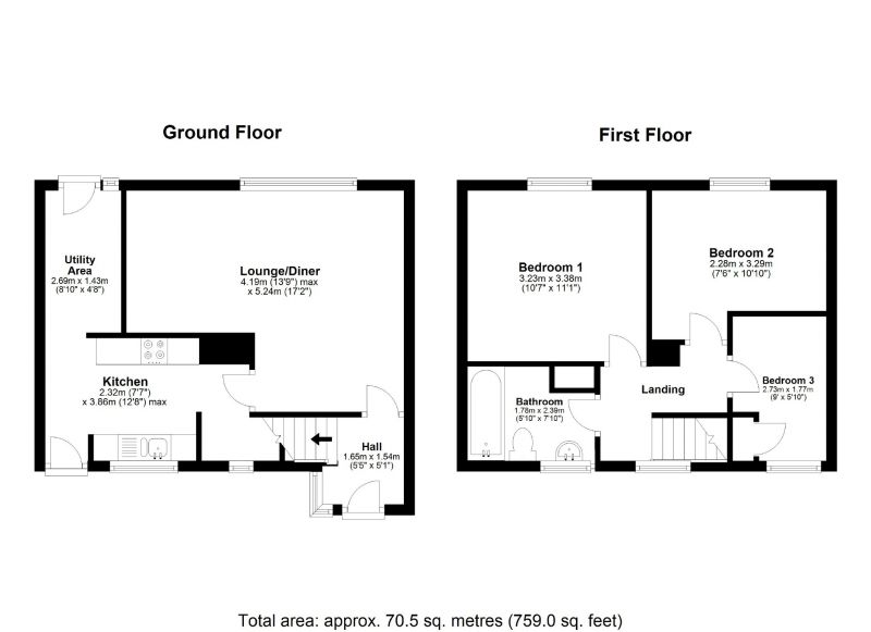 Floorplan for Handley Close, Cheadle Heath, Stockport