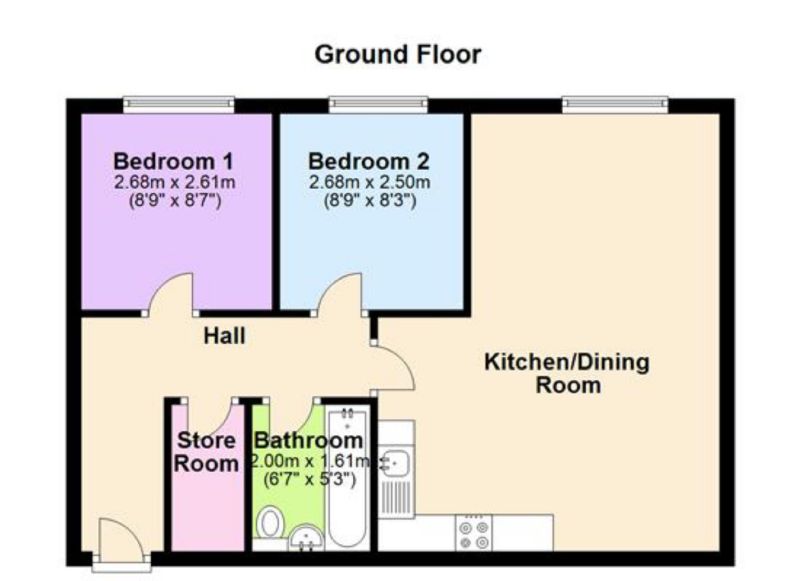 Floorplan for Apartment 41, 2 New Belvedere Close, Stretford, Manchester