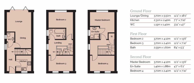 Floorplan for The Willow, Peakdale Rise, Glossop, Derbyshire