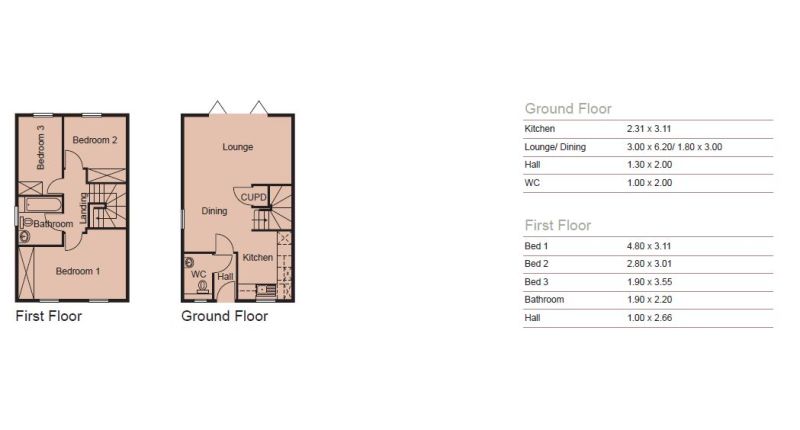 Floorplan for The Spruce, Peakdale Rise, Charlestown View, Glossop