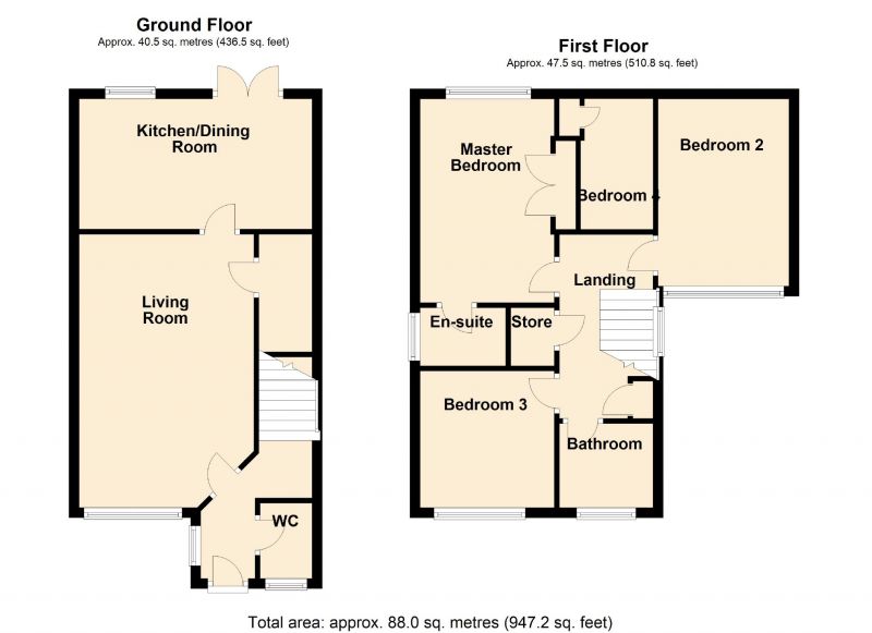 Floorplan for Rowan Crescent, Hyde, Cheshire