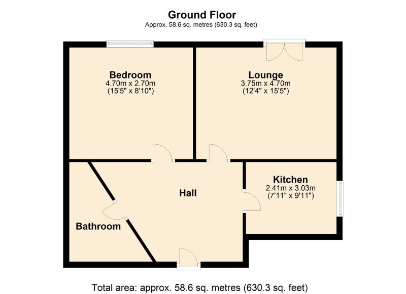 Floorplan for Cheetham Hill Road Flat 206 Westwoods, Manchester, Greater Manchester