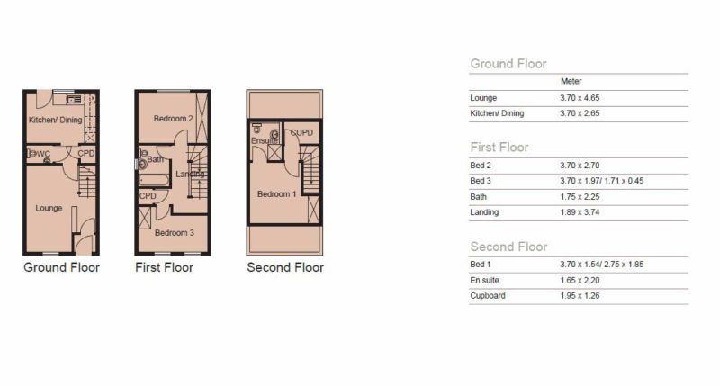 Floorplan for The Larch, Peakdale Rise, Glossop, Derbyshire
