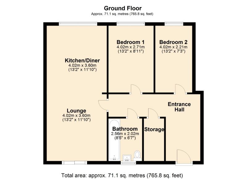 Floorplan for Apartment 11,11 Lowes House Rodney Drive, Woodley, Greater Manchester