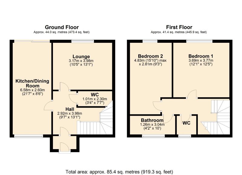 Floorplan for Southernby Close, Longsight, Greater Manchester