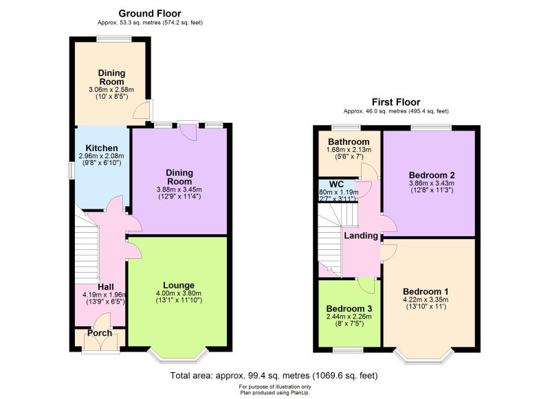 Floorplan for Irving Close, Woodsmoor, Stockport