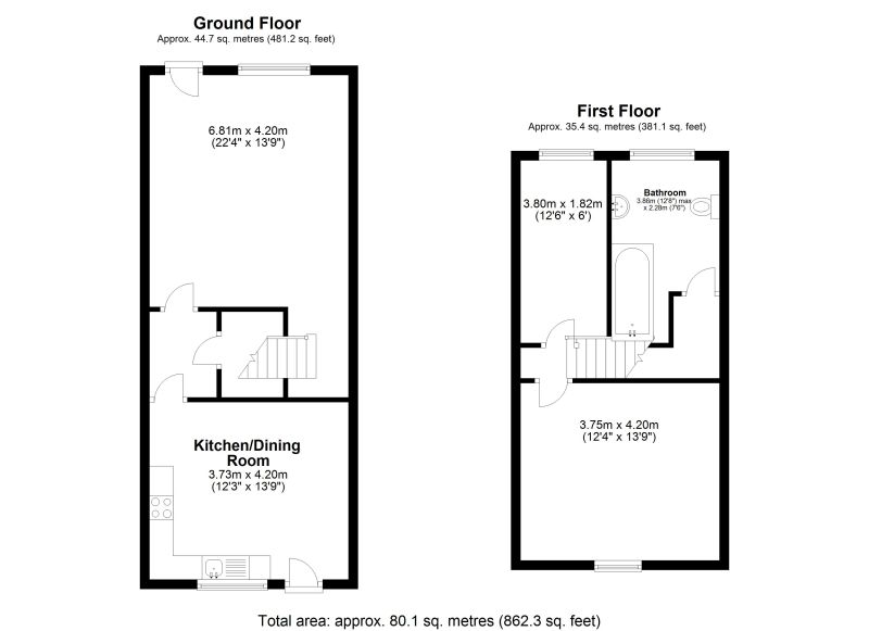 Floorplan for Land and property at 81 Cleggs Lane, Little Hulton, Manchester, Greater Manchester