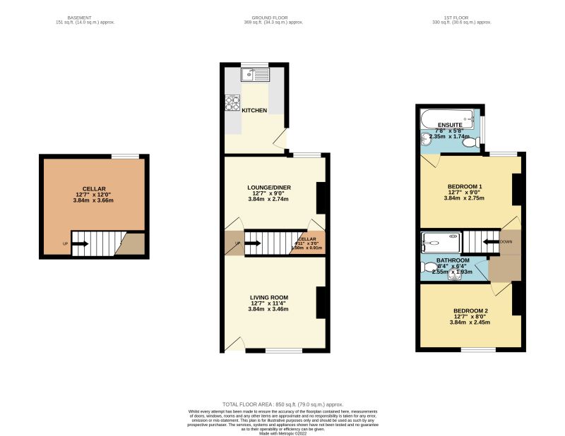 Floorplan for Morton Terrace, Woodley, Stockport