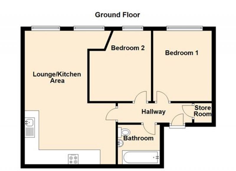 Floorplan for Apartment 2, Peakdale Gardens Charlestown Road, Glossop, Derbyshire
