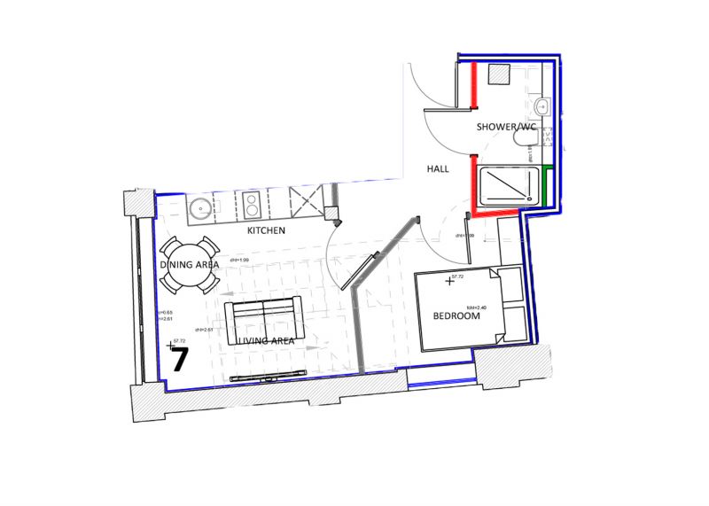 Floorplan for Wellington Road South Apartment 7 Douro House, Stockport, Greater Manchester