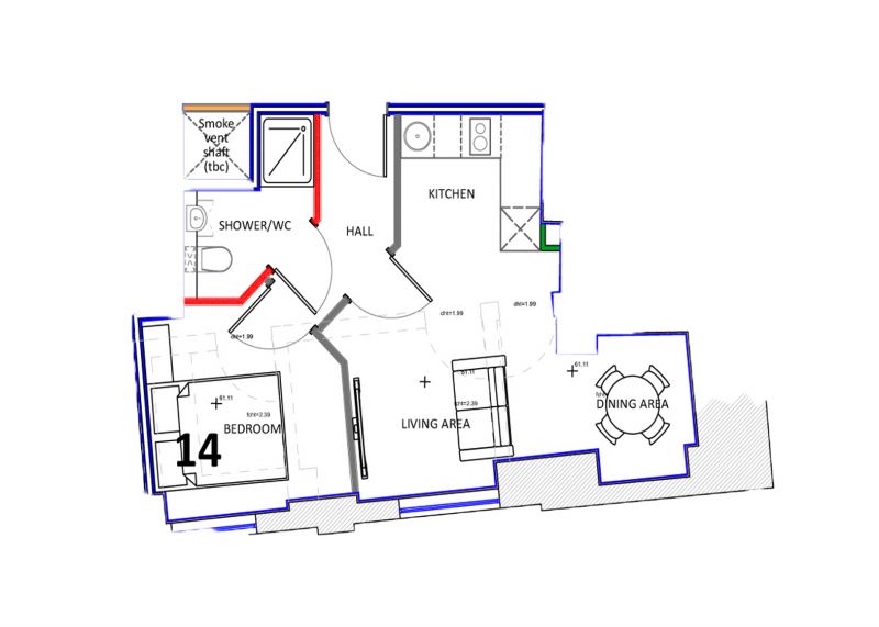 Floorplan for Wellington Road South Apartment 14 Douro House, Stockport, Greater Manchester