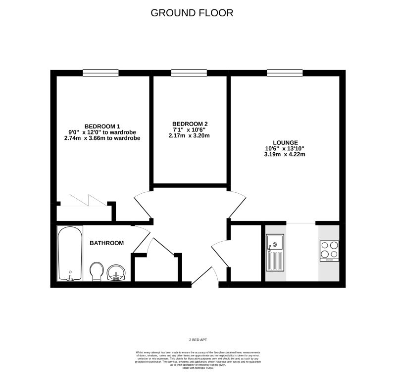 Floorplan for Dingleway Flat 15 Undercliffe House, Appleton, Warrington, Cheshire