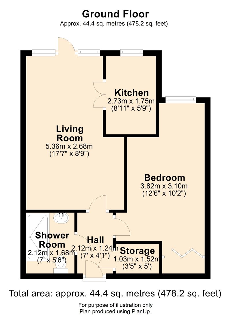 Floorplan for Apartment 14 Davies Court, Metcalfe Drive, Romiley, Stockport