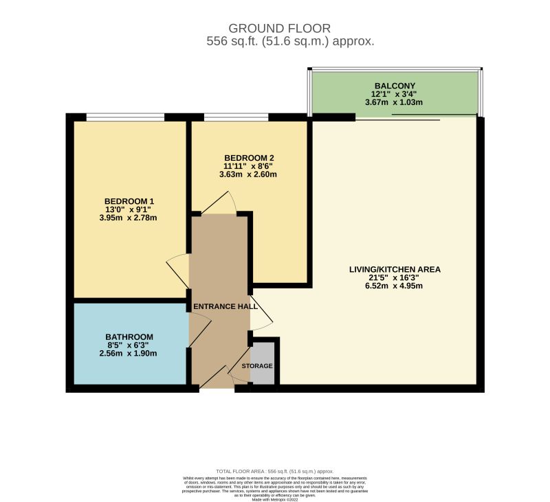 Floorplan for Apartment 8 406-408 Wilmslow Road, Withington, Manchester