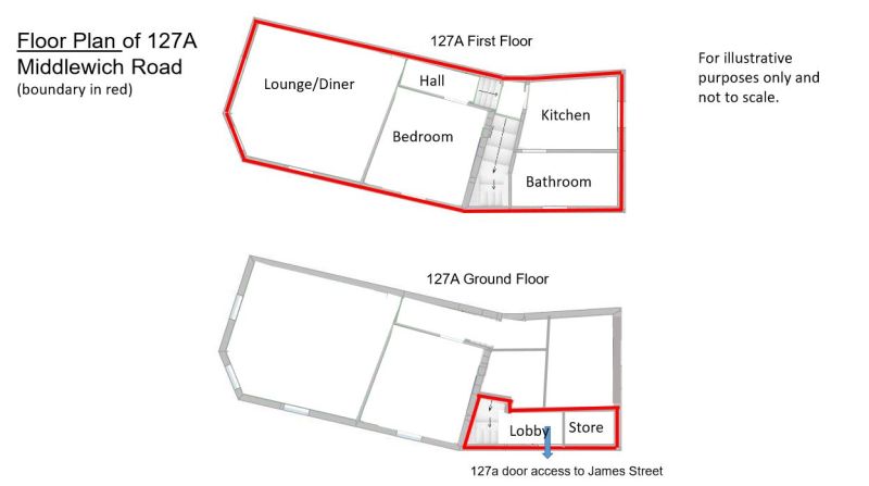 Floorplan for Middlewich Road 127 and 127A, Northwich, Cheshire