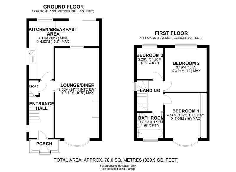 Floorplan for Manor Avenue, Higher Marston, Northwich